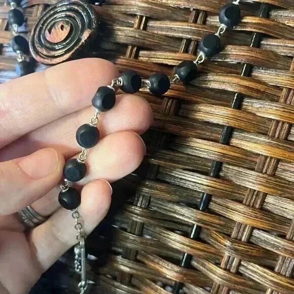 Vintage Carved wood bead st joseph rosary - Picture 7 of 7